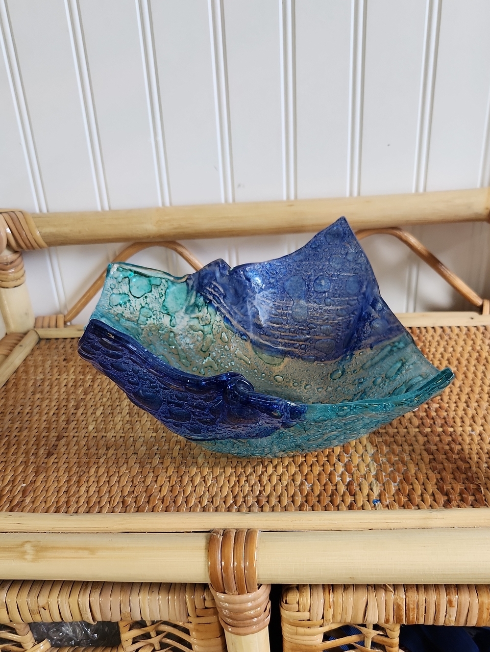 Fused Glass Wave Bowl